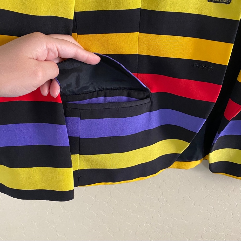 Vtg Multi Color Striped Blazer Jones NY Sz 6 - Picture 6 of 10